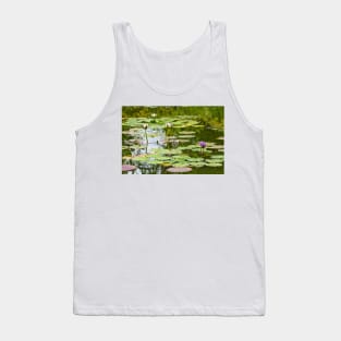 White And Purple Lotus Flowers Tank Top